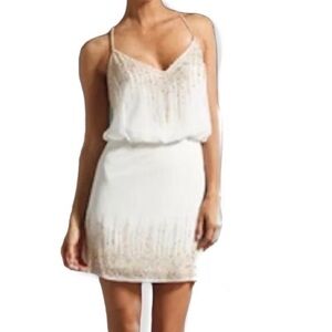 Yumi Kim Cream Color Sequin Dress Size Med…